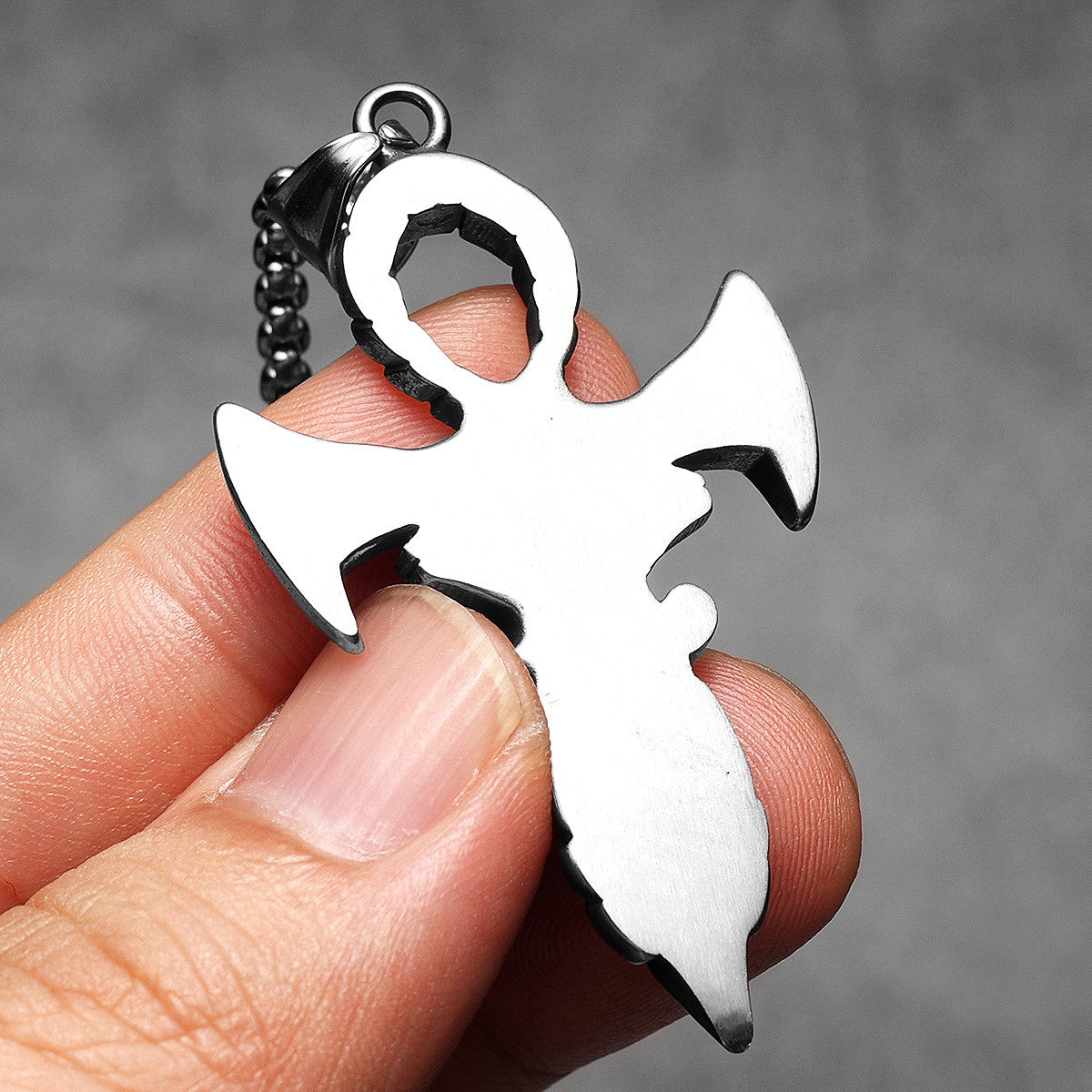 Eye of Horus | 14k Gold Black over No Fade Stainless Steel Ankh Cross Hip Hop Pendant