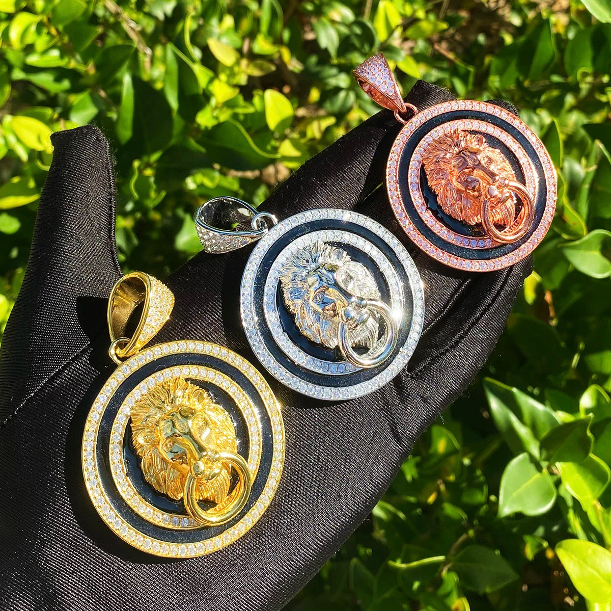 Domain Of Kings | VVS Diamond CZ Lions Circle of Trust Luxury Hip Hop Pendants
