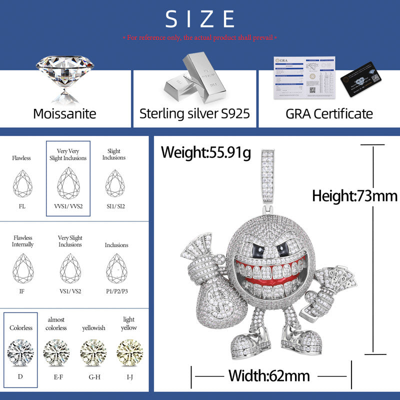 Crazy Bout My Paper | Moissanite Diamond Money Bag Iced Blinged Out Pendant