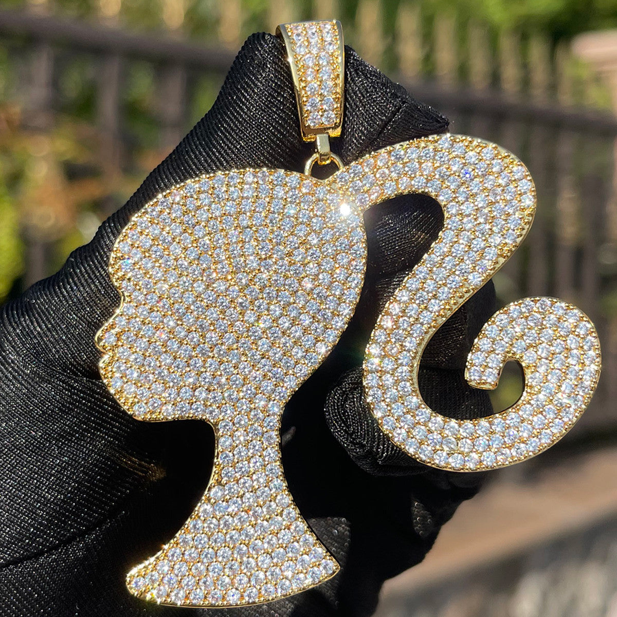The Baddie | Ponytail Baby Doll VVS Diamond CZ Iced Blinged Out Necklace