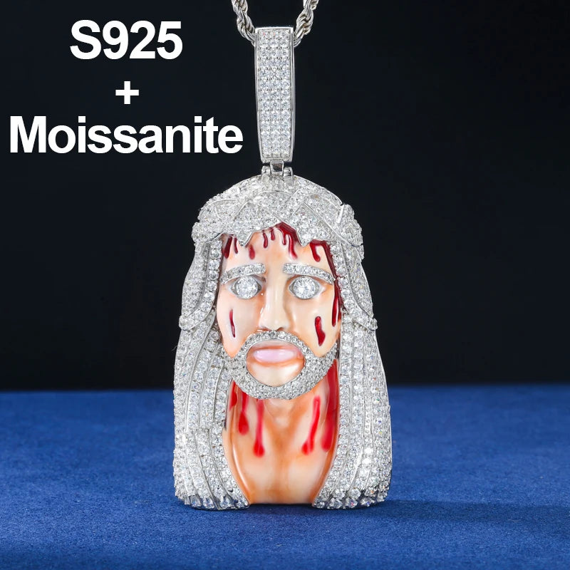 The Redeemer | Lifelike Moissanite Diamond Jesus Piece 925 Sterling Silver Iced Pendant