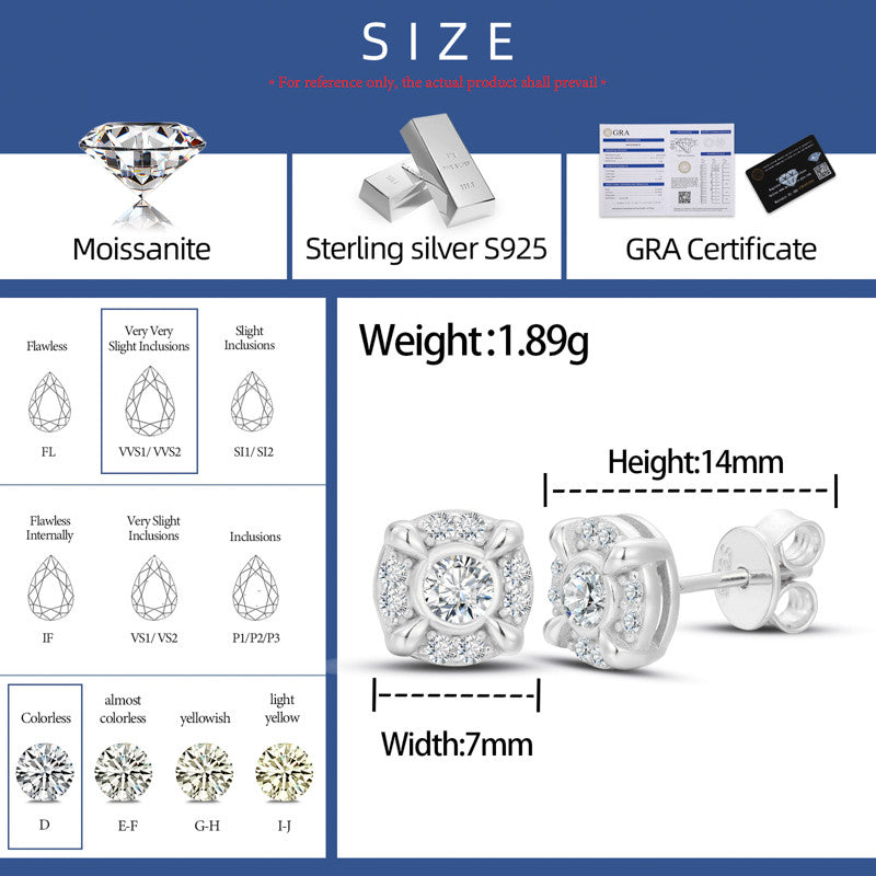 Moissanite Dragon Claw | Iced Blinged Out Stud 925 Sterling Silver Diamond Earrings