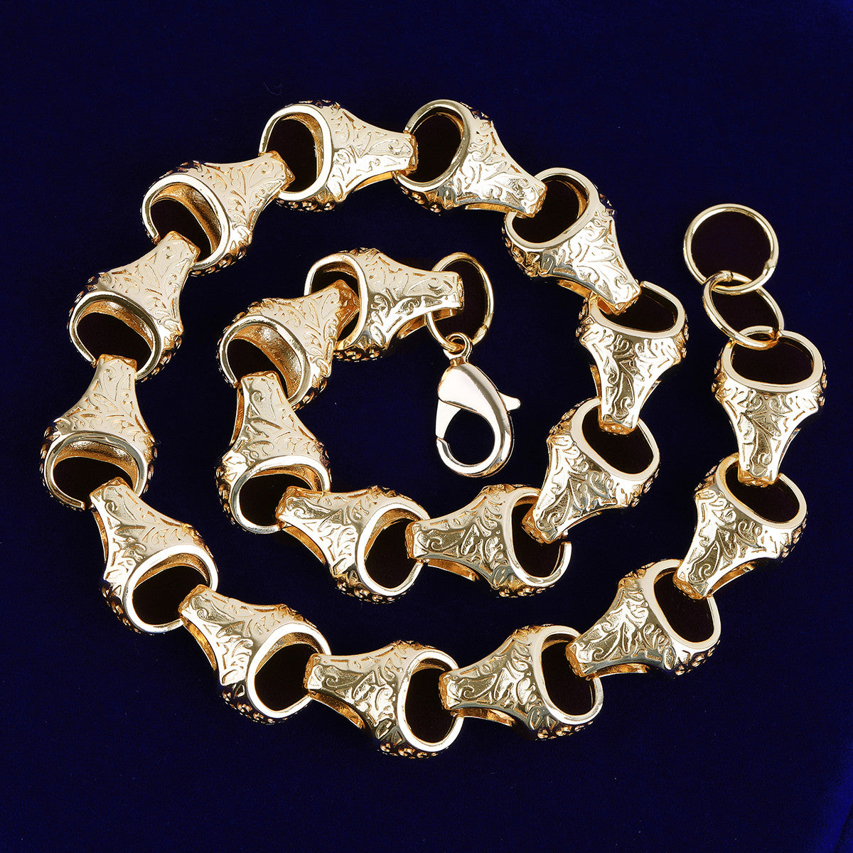 Be Large | Designer Acorn Link 24k 925 Silver Rose Gold Hip Hop Chain Necklace