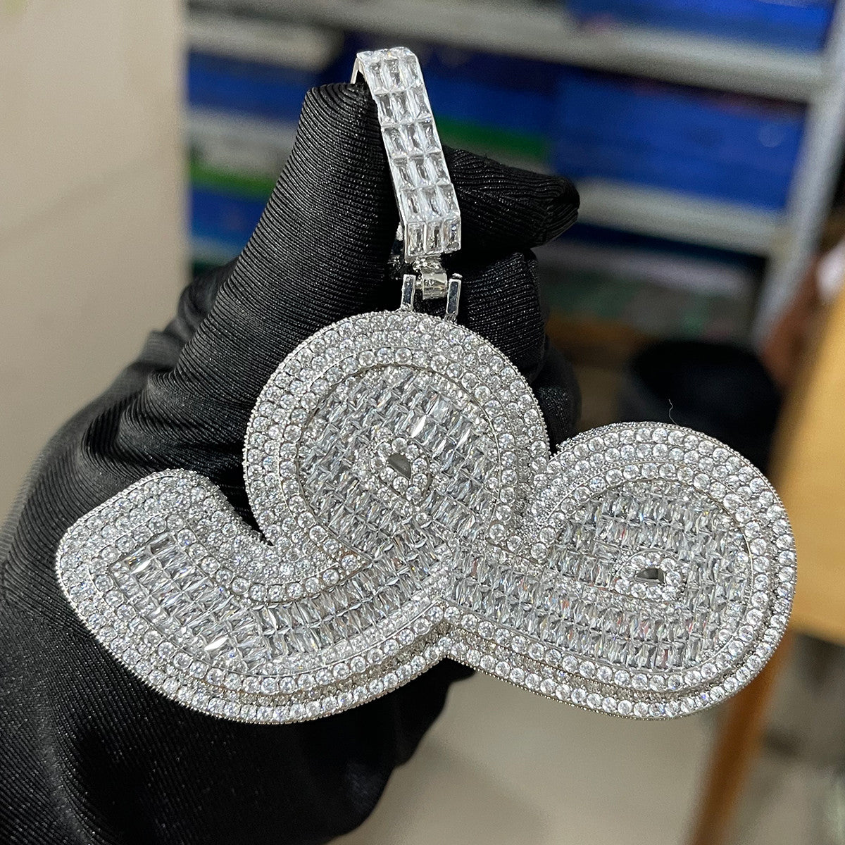 Ballin International | Custom Arabic Letters Iced Baguette Blinged Out Pendant
