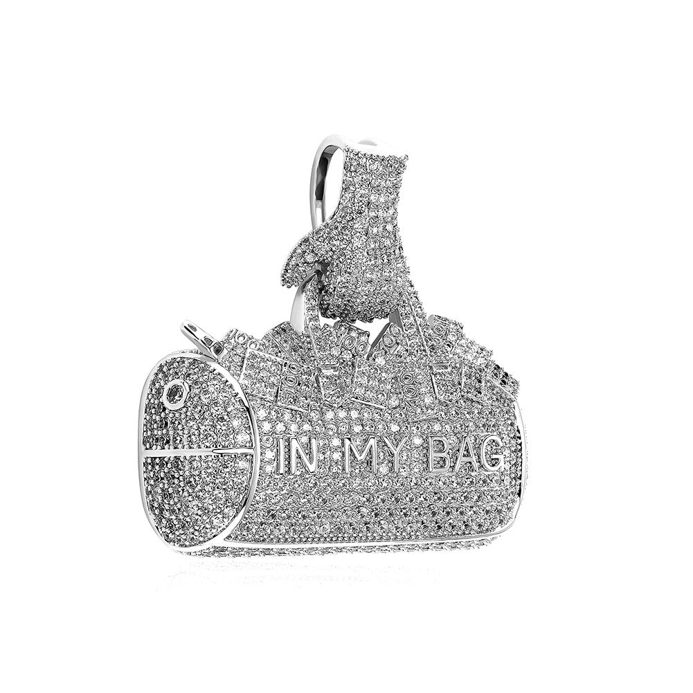 In My Bag | VVS Diamond CZ Money Bag 14k Gold 925 Silver Hip Hop Pendant Chain