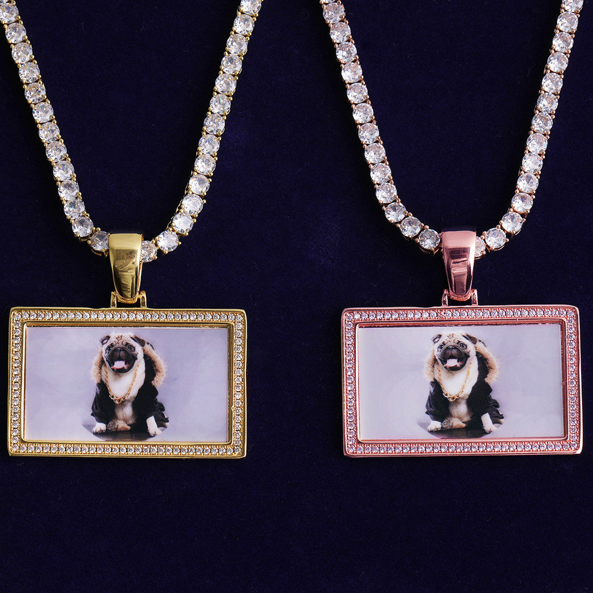 Framed Love | VVS Diamond CZ Custom Made Iced Blinged Out Photo Pendant Chain