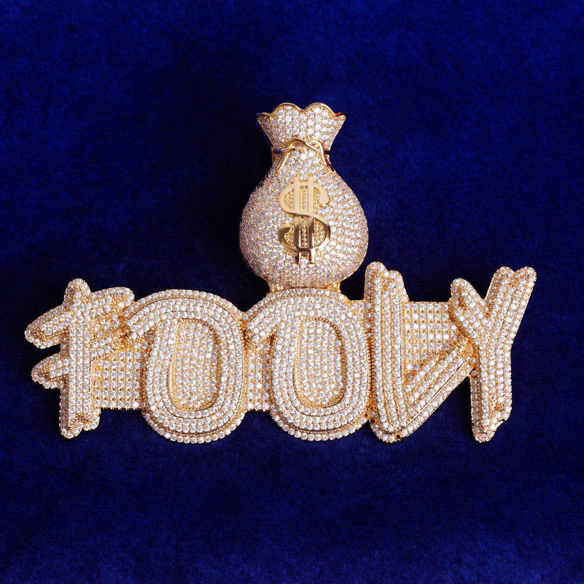 Dope Boy | Money Bag Prong Set Custom Made Nameplate Hip Hop Pendant
