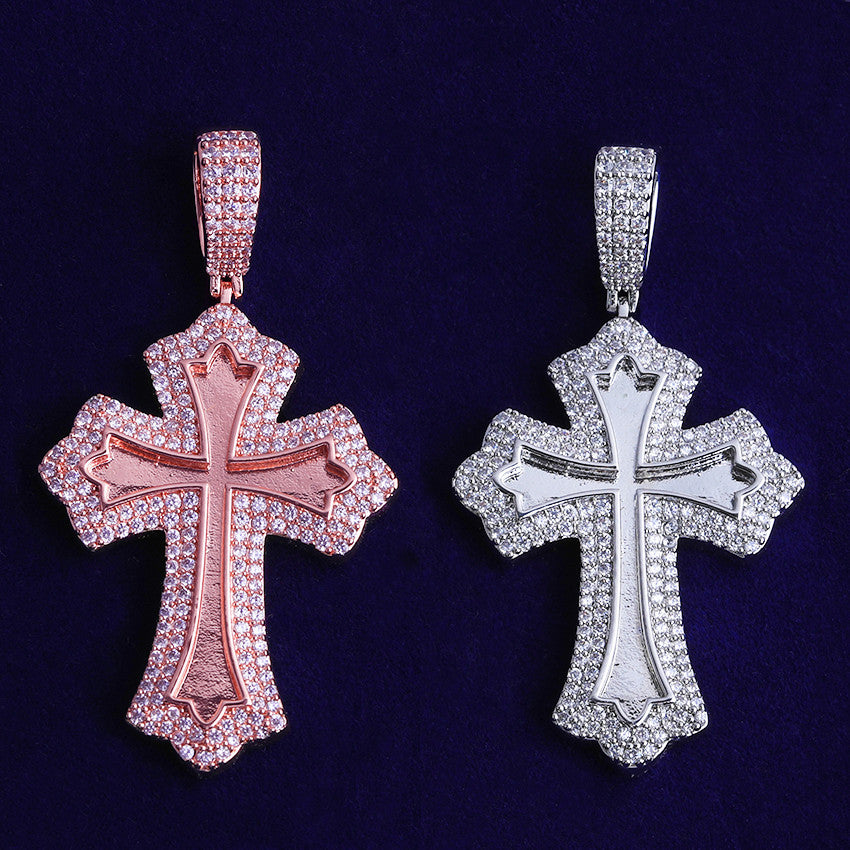 The Inner Radiance | VVS Diamond CZ Prong Set Iced Blinged Out Cross Pendant