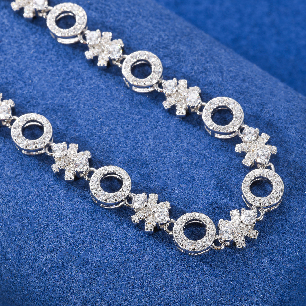 XOXO | Sterling Silver Love Moissanite Diamond Hip Hop 7MM 925 18k Gold Bracelets