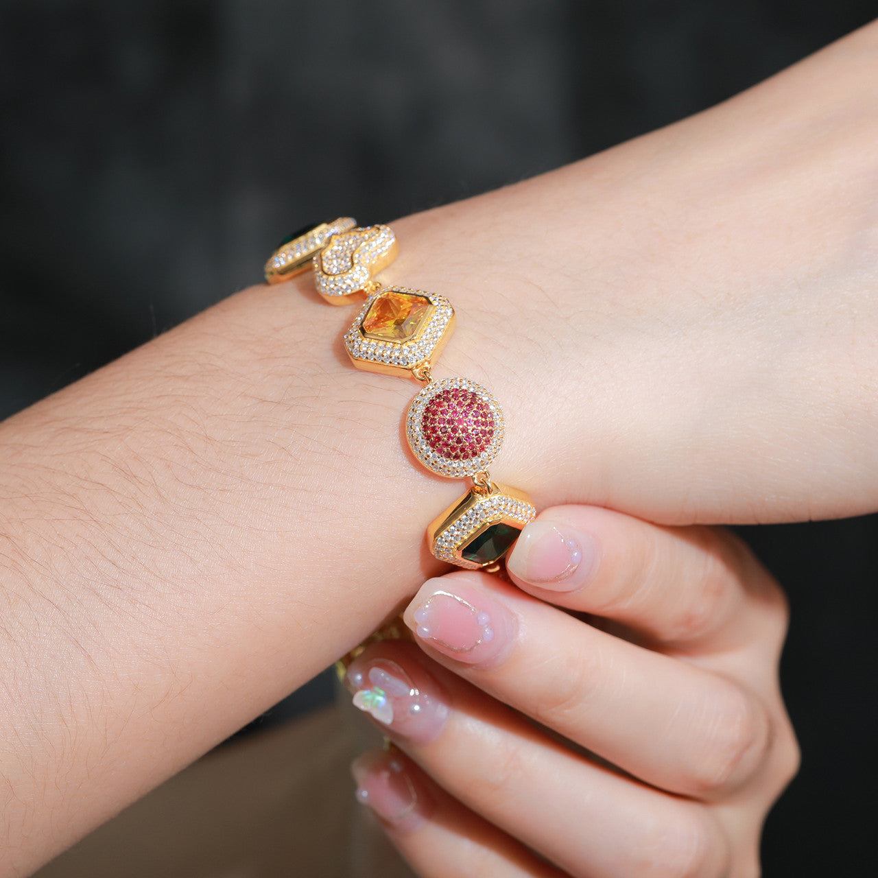 The World | 925 Silver Map Continents Gemstone Moissanite Diamond Iced Blinged Out Bracelets