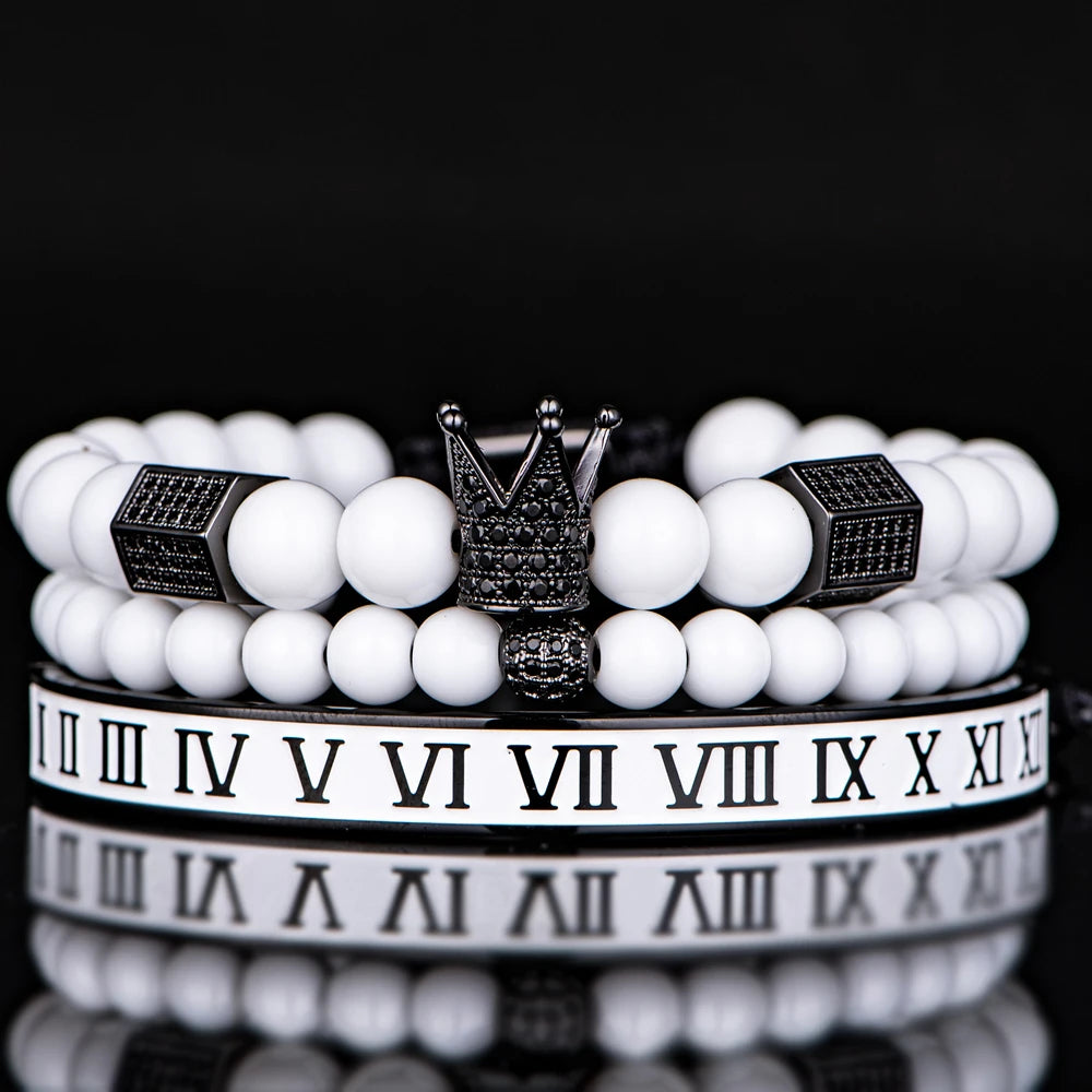 The Untouchable | VVS Diamond CZ Crown Luxury 3 Piece Hip Hop Bracelet Set