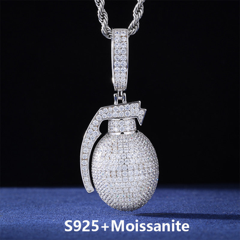 Just Bombs | Moissanite Diamond Sterling Silver D Color Grenade Hip Hop Pendants