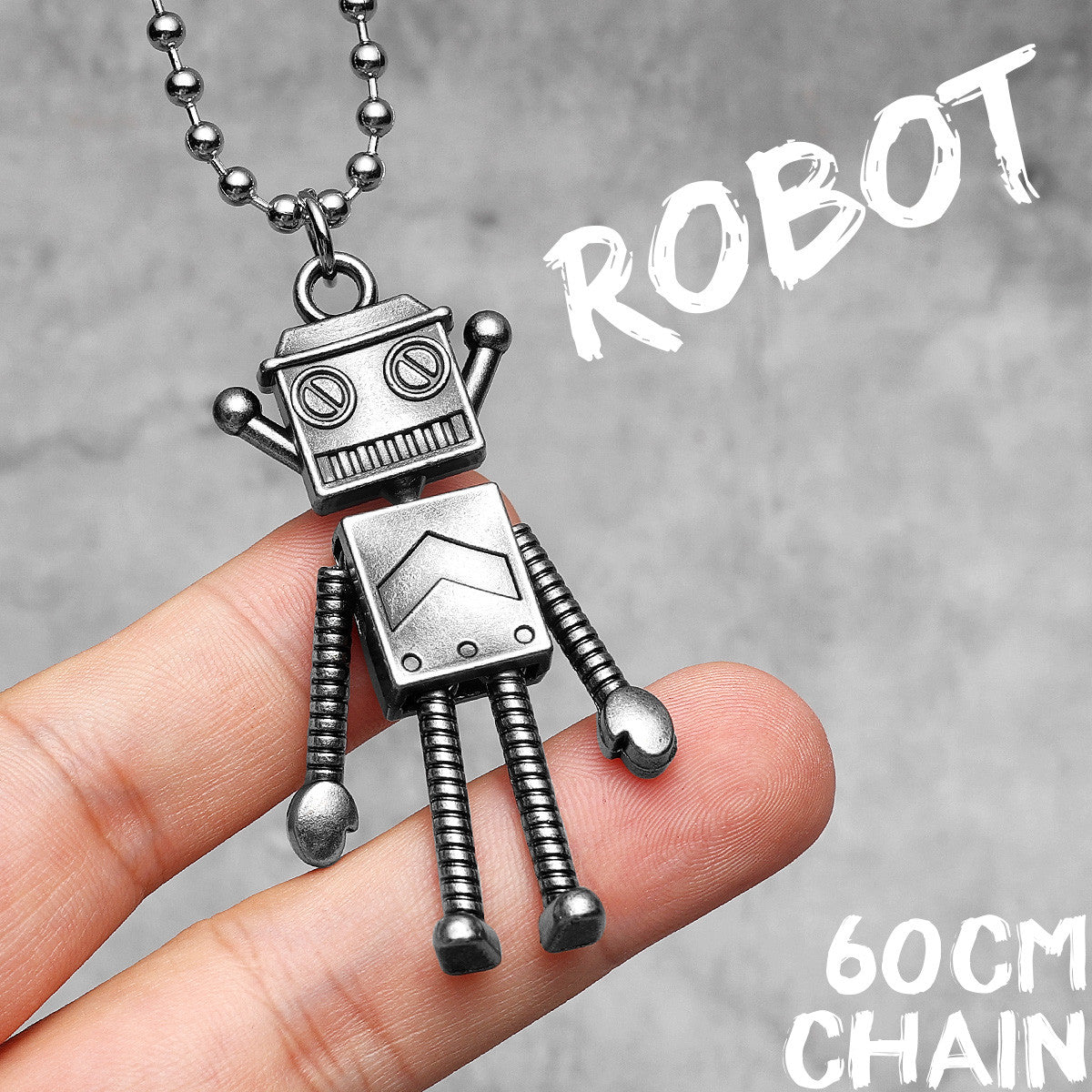 Retro Bot | 316L No Fade Stainless Steel Steampunk Robot Pendant Chain Necklace