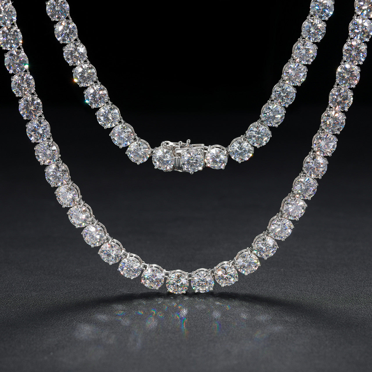 Moon Rocks | 10mm Moissanite Diamond Iced Blinged Out Tennis Link Chain Bracelets