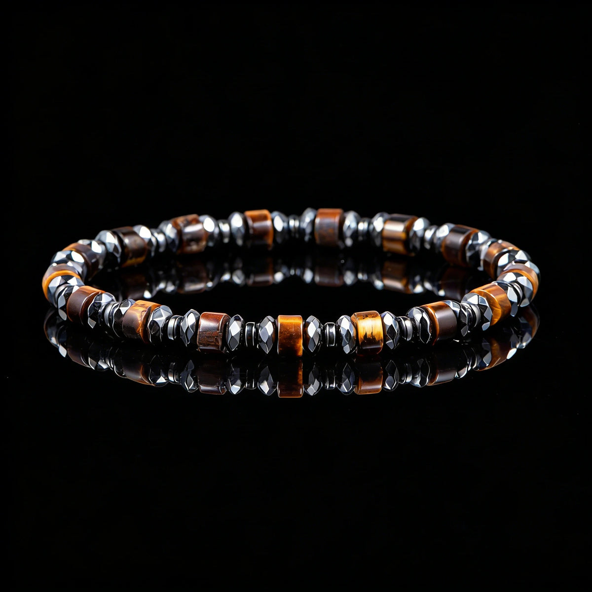 Nature's Ice | Natural Hematite Stone Elastic adjustable Luxury Hip Hop Bracelets,