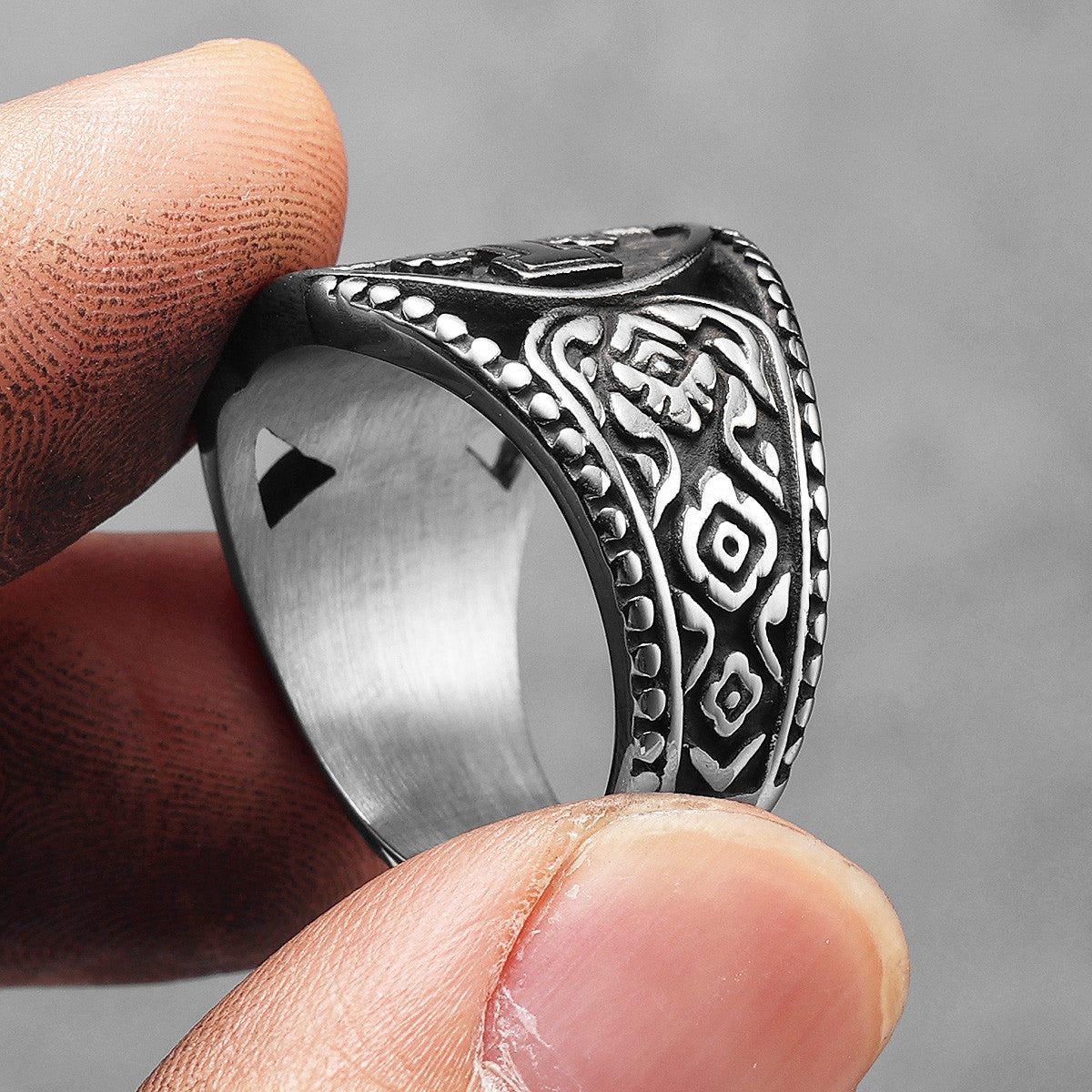 Crusader Cross Collection | 316L No Fade Stainless Steel Jerusalem Cross Spiritual Rings