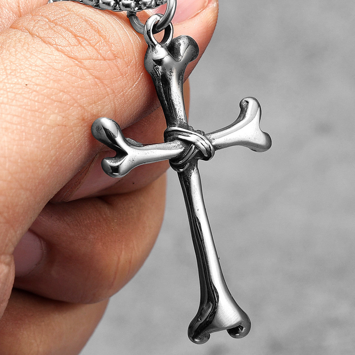The Bone Doctor | No Fade solid Stainless Steel Hip Hop Bone Cross Pendant