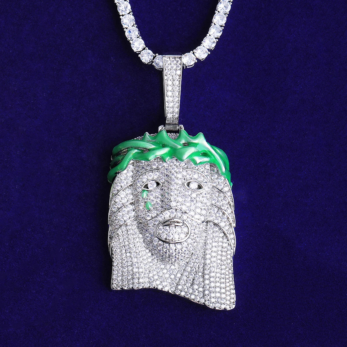 Tears Of Love | Crown Of Thorns Tears Of Love 5AA+ VVS Diamond Jesus Piece Hip Hop Pendant