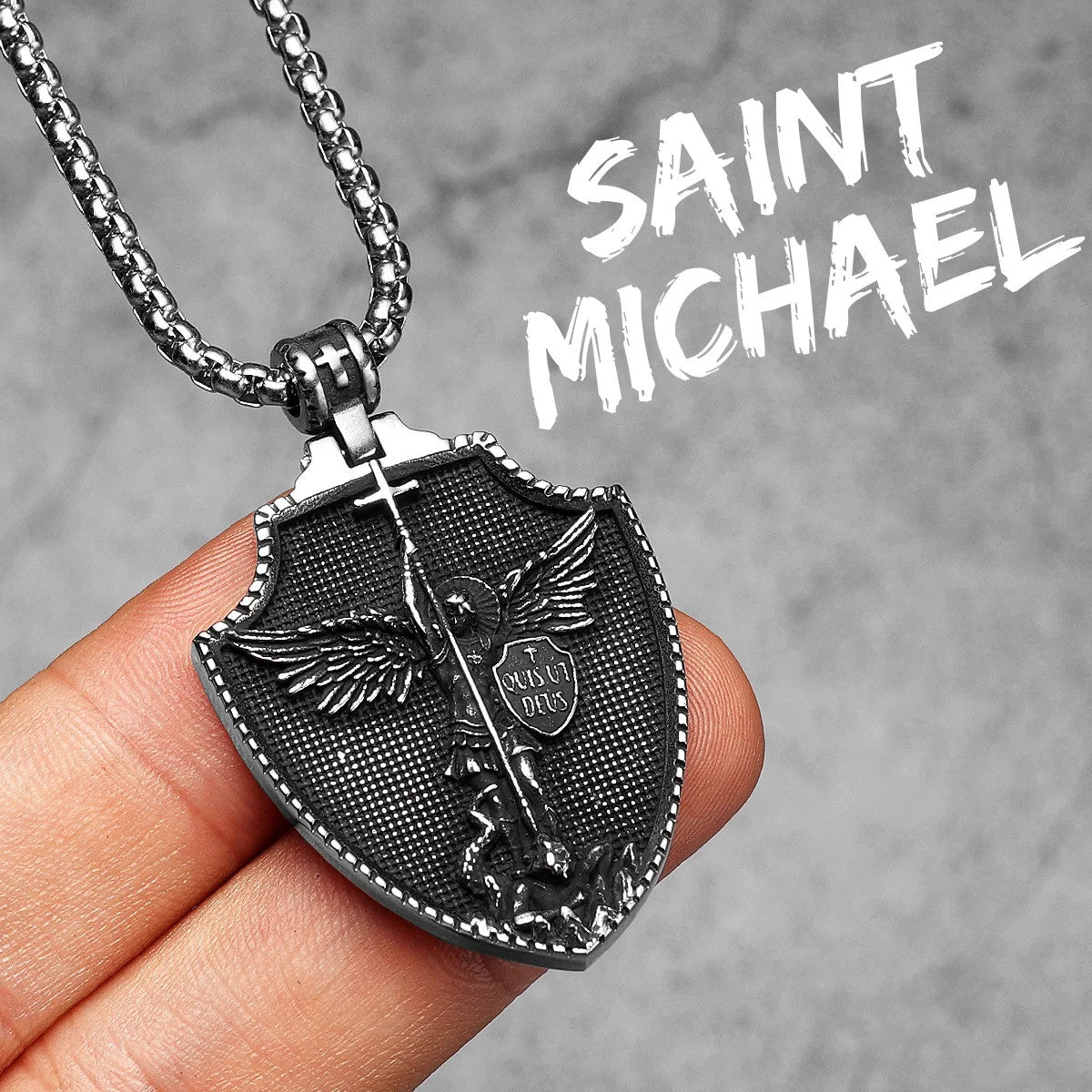 Guardian Collection | 316L No Fade Stainless Steel St. Michael Shield of Protection Pendant
