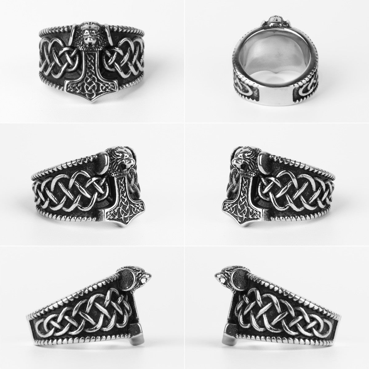 Hammer Of Thor | 316L Solid Stainless Steel Men Mythological Rings