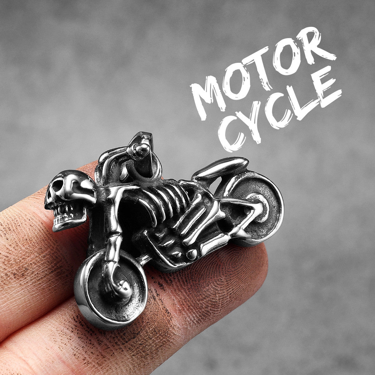 Ghost Rider | 316L No Fade Stainless Steel Skull Motorcycle Biker Street Style Pendant