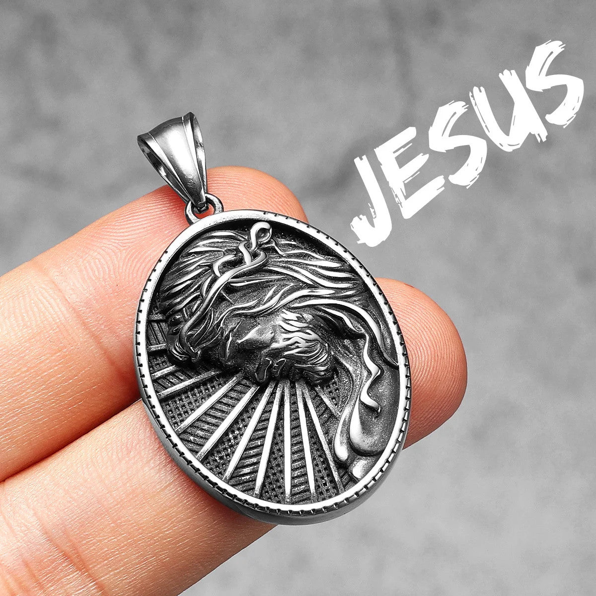 Rays Of Light | Solid Stainless Steel Christian Jesus Piece Powerful Amulet