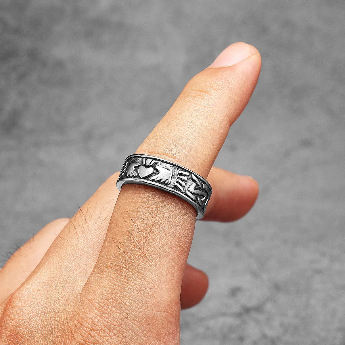 Engagement | Cute Heart Couples No Fade Solid Stainless Steel Lovers Rings