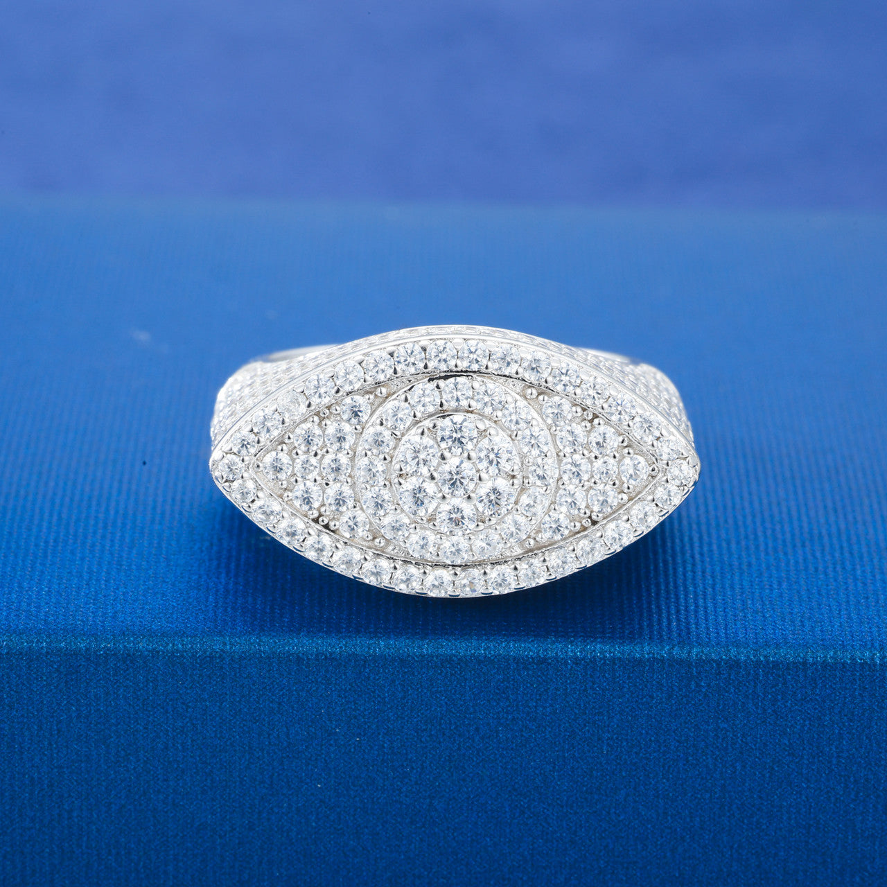 Turkish Evil Eye | Solid 925 Sterling Silver Moissanite Diamond All Seeing Eye Rings