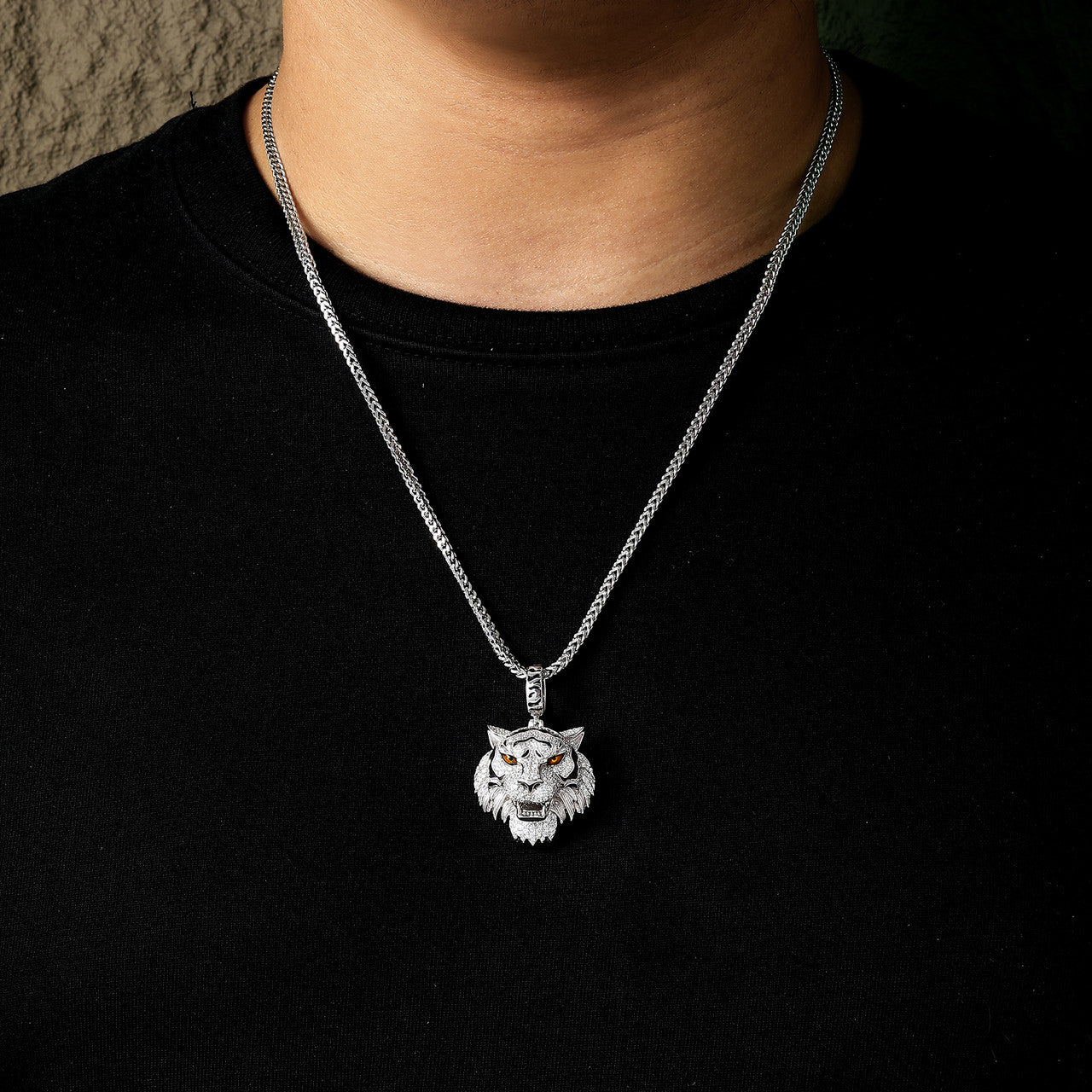 Tiger Pride | Sterling Silver Moissanite Diamond Luxury Hip Hop Iced 3D Tiger Pendant