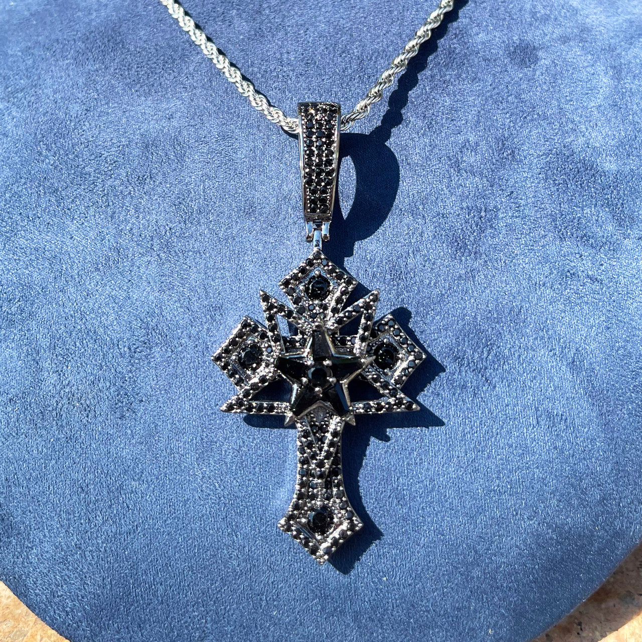 Star Crossed | Iced Prong Set Layered Cross Hip Hop Pendant