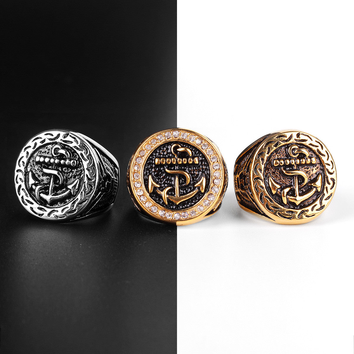 The Anchor | 14k Gold Over Stainless Steel Ocean Nautical Men Ring