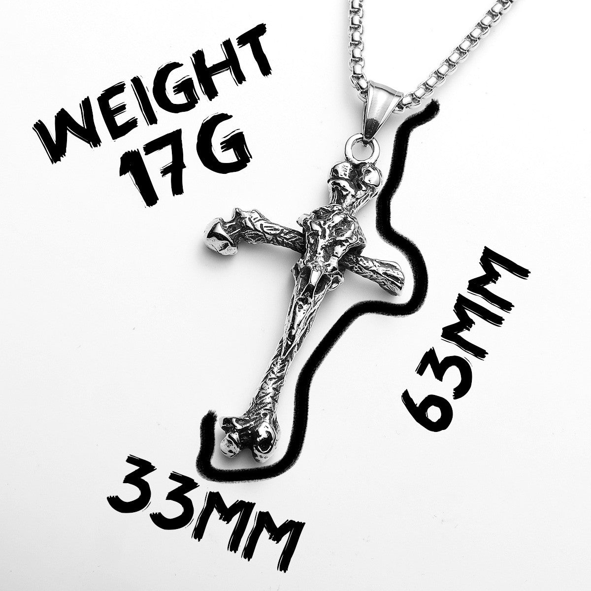 Crow Bone Cross | Solid Stainless Steel Unique Cross Street Wear Pendant