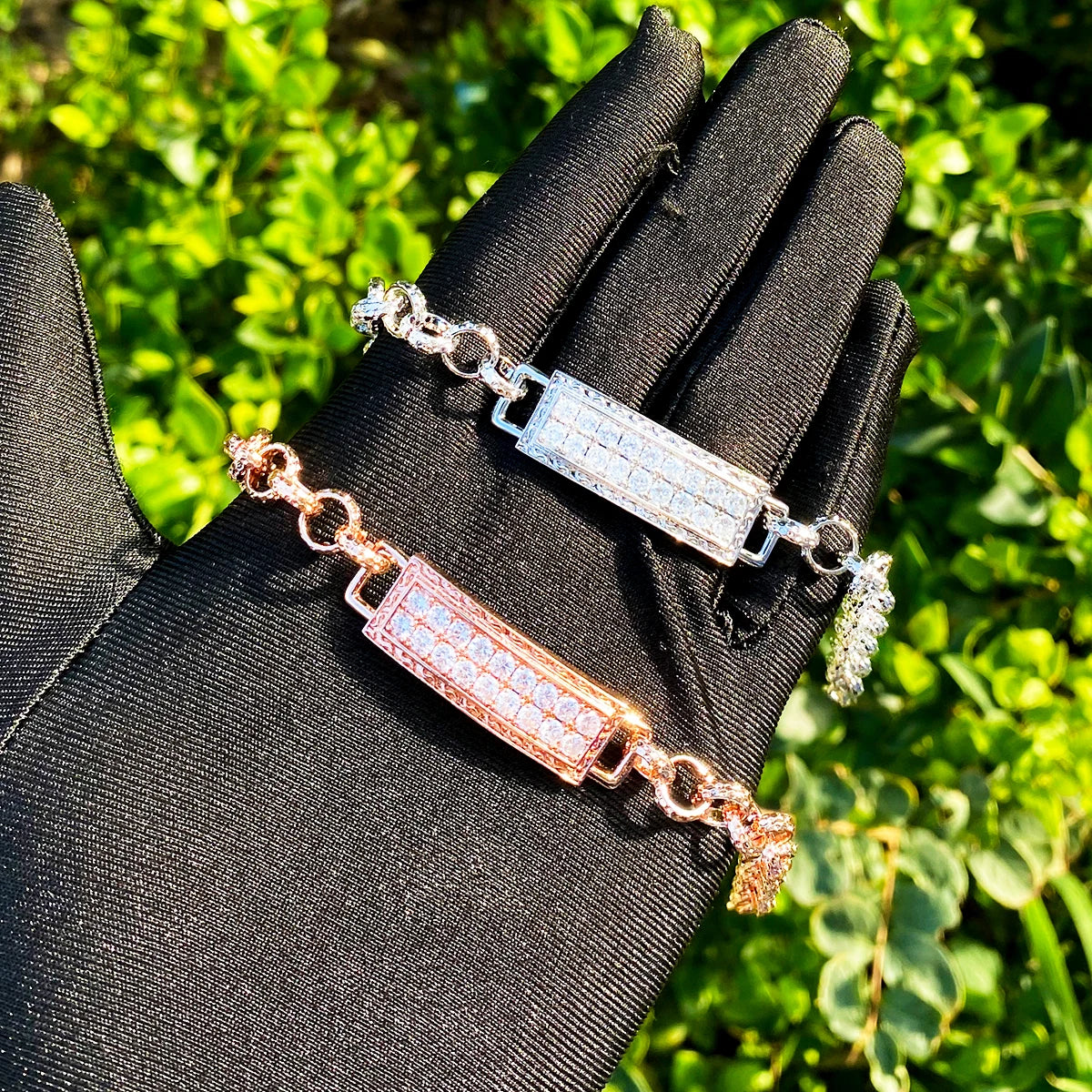 Iced Tag | VVS Diamond CZ Rolo Link Iced Blinged Out Tag Hip Hop Bracelet