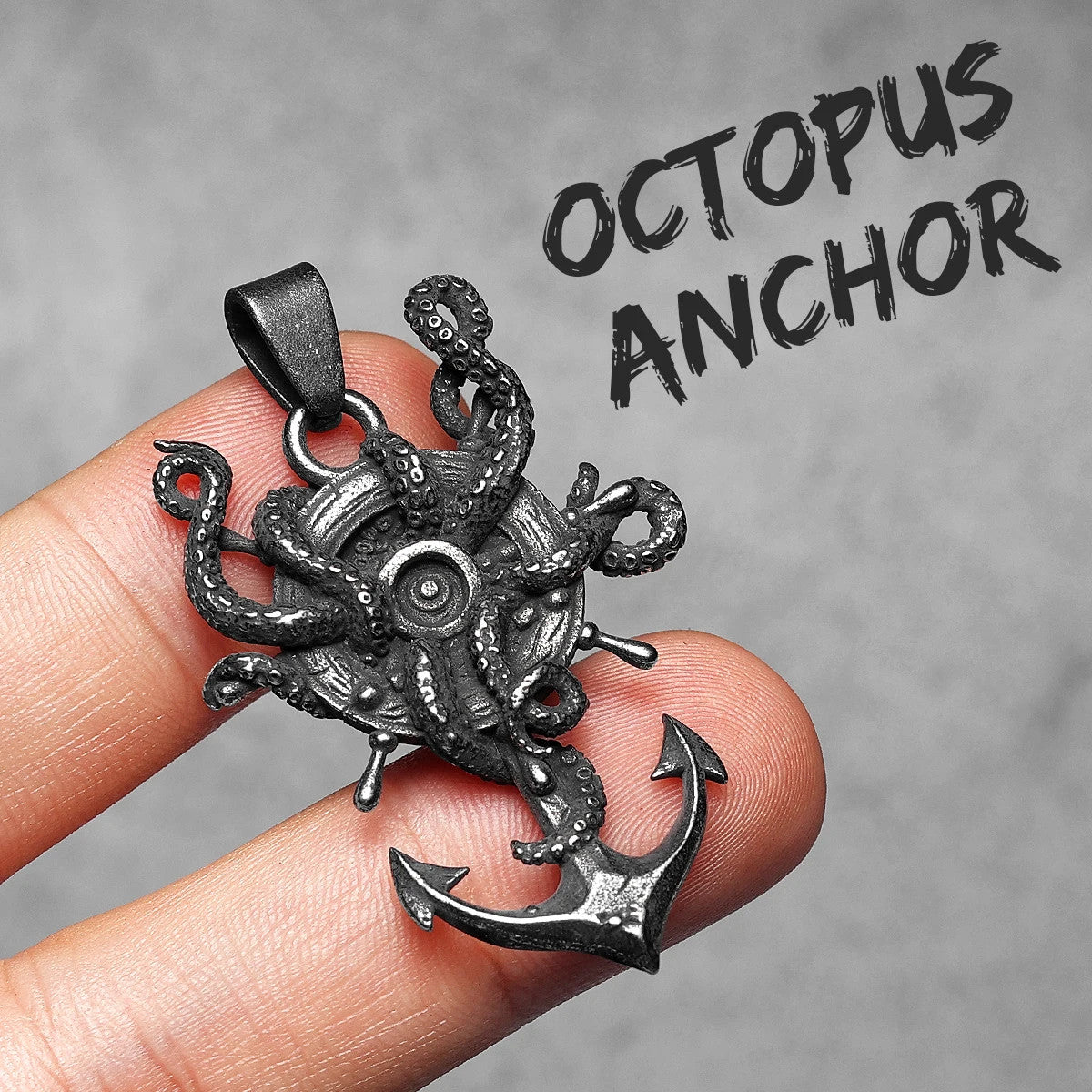 Octopus Anchor | 316L Stainless Steel Vintage Octopus Anchor No Fade Pendant Chain