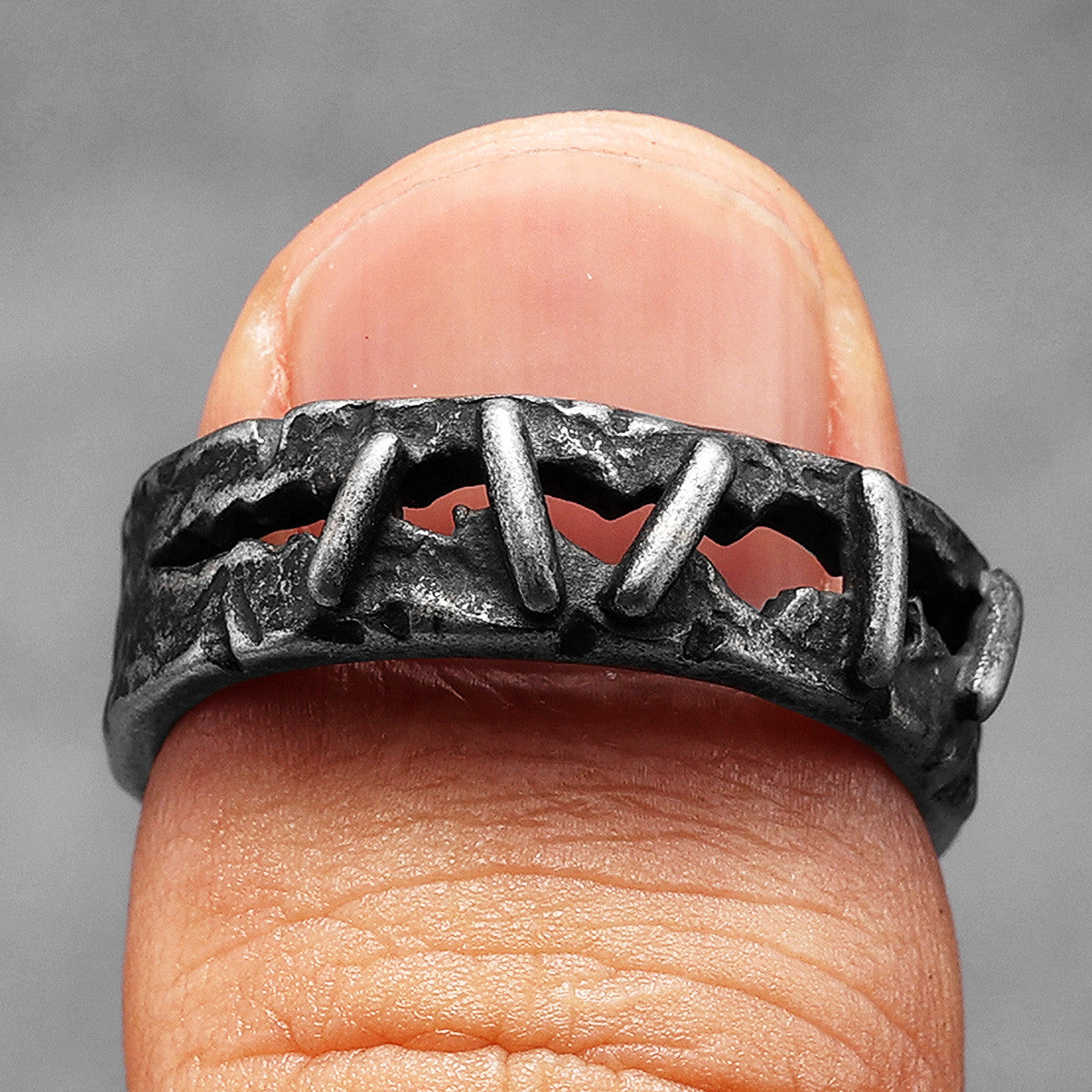 Snitches Get Stitches ll | Retro Stainless Steel Suture Men's Unique Personality Rings