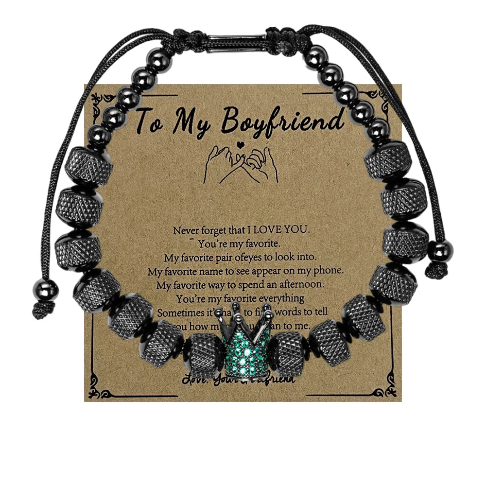 Blessings | VVS Diamond CZ 8MM Kings Crown Iced Blessings Gift Card Message Bracelet