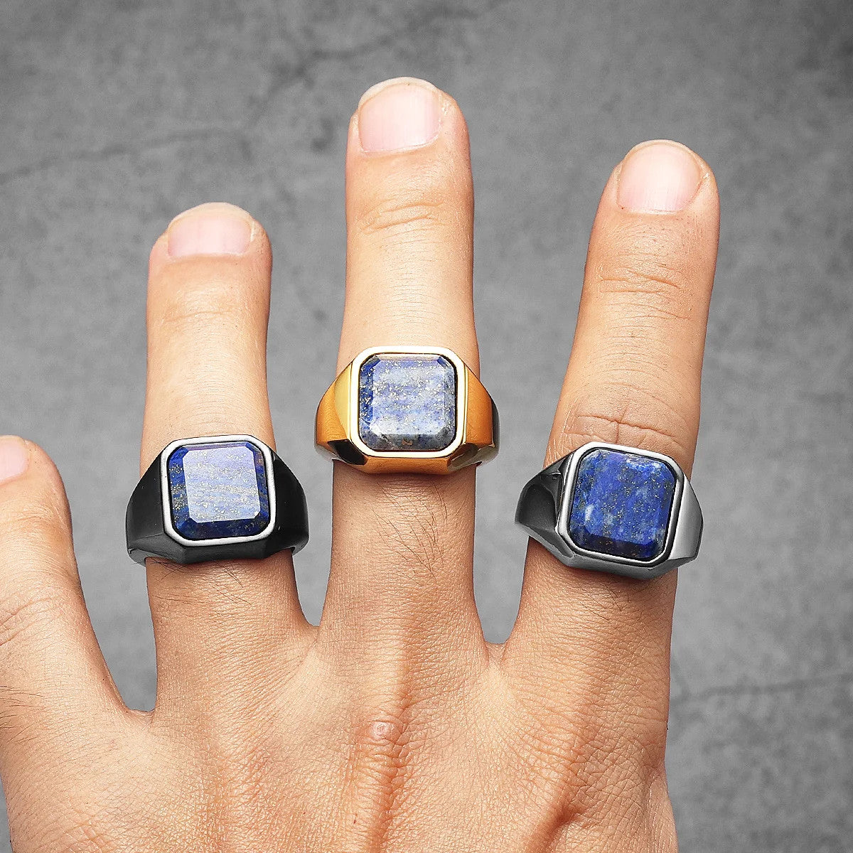 The Galaxy | 14k Gold Black over No Fade Stainless Steel Interstellar Starry Sky Men Rings