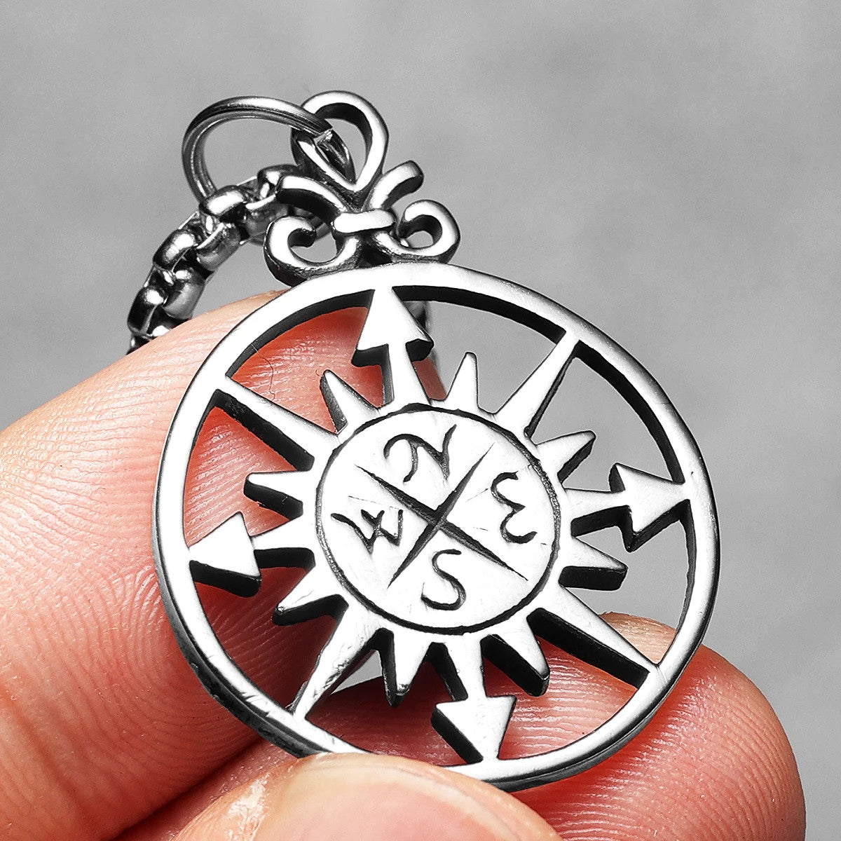 Compass | 316L Sold Stainless Steel Nautical Navigator Symbol Pendant