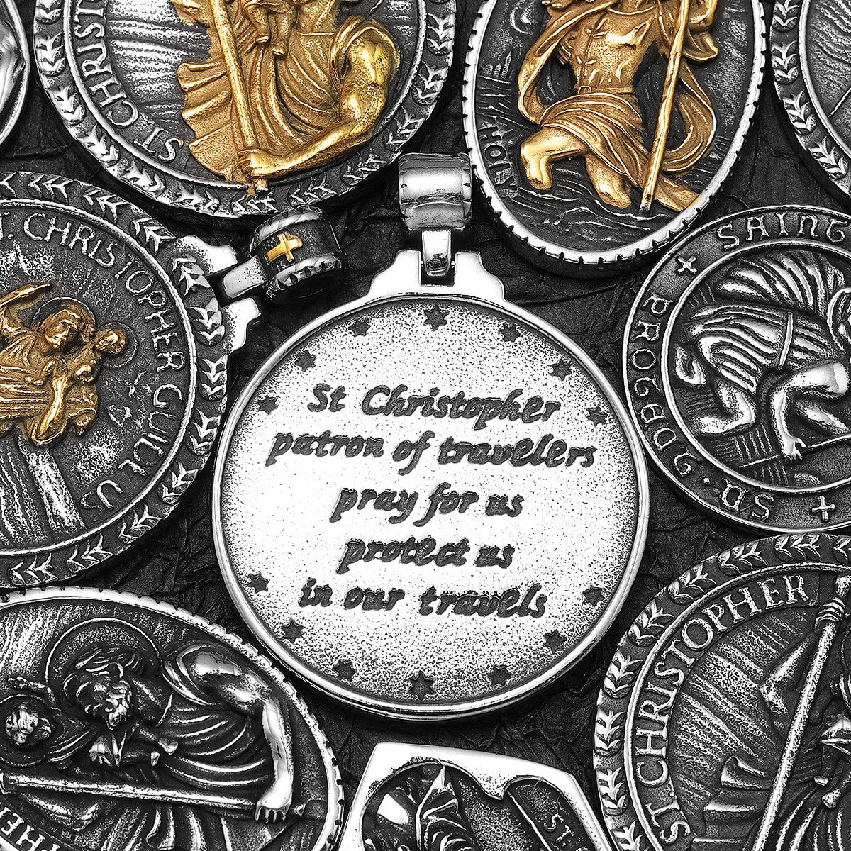 Jesus Collection ll | 14k Gold Over Solid Stainless Steel Angel Jesus Cross Pendants