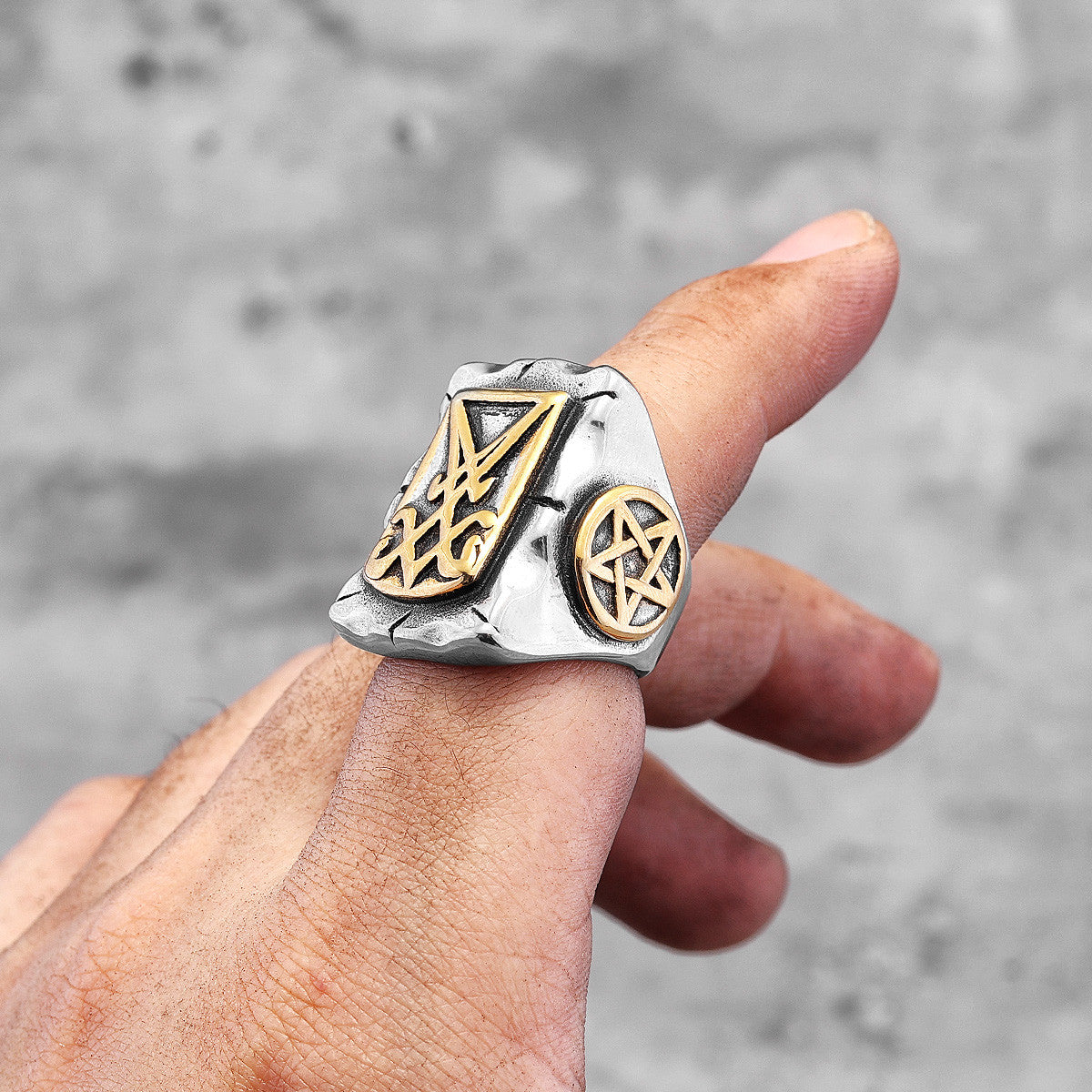 The Devil's Collection | 316L Solid Stainless Steel Lucifer Satan Pentagram Rings