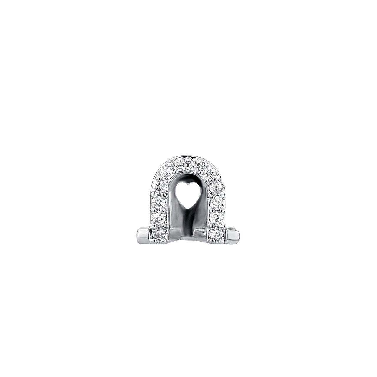 Iced Clover Heart | VVS Diamond CZ Heart Stone Lucky Horse Shoe Mouth Tooth Teeth Hip Hop Grillz