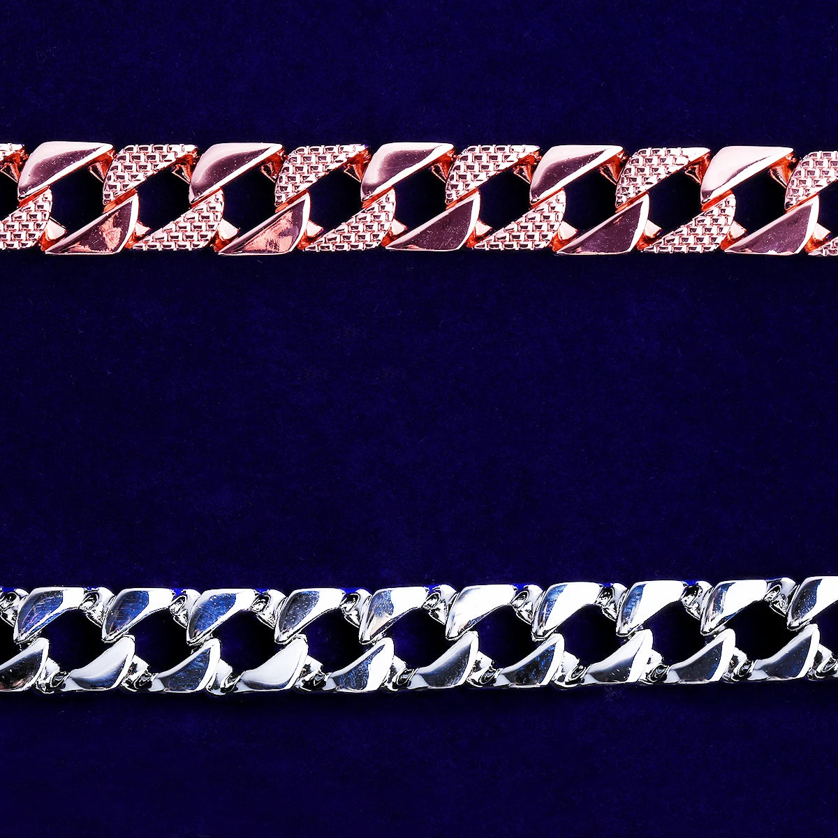 Patterned Cuban | 15mm Belcher Clasp Square Cut Designer Cuban Link Chain Bracelet