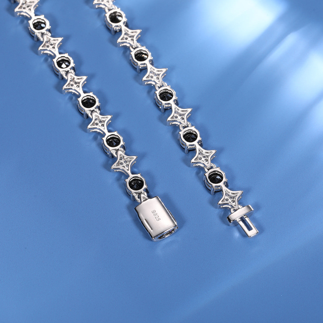 Cosmic Ice | 6mm Moissanite Diamond Iced Blinged Out Black Stone Tennis Link Chain Bracelets