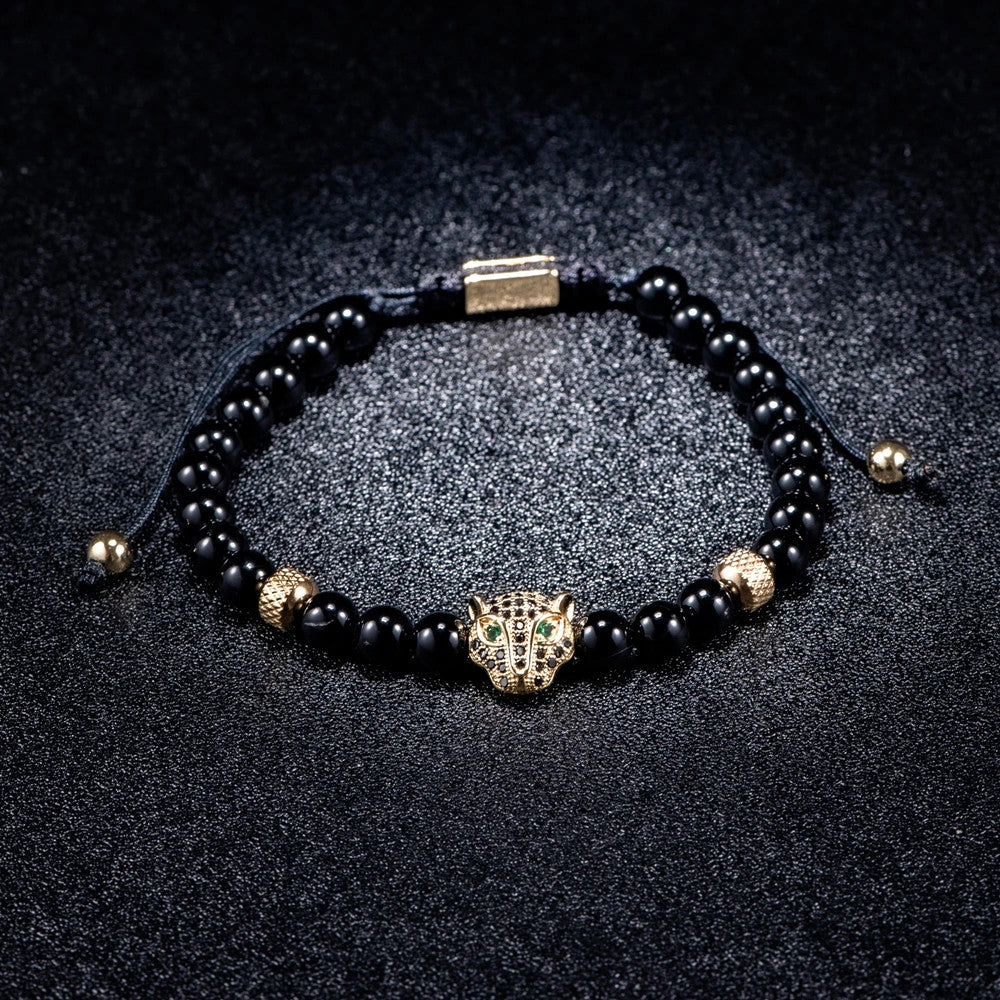 Black Gold | Simulate Diamond Crown Lion Head Skull Adjustable Stainless Steel Luxury Bracelets