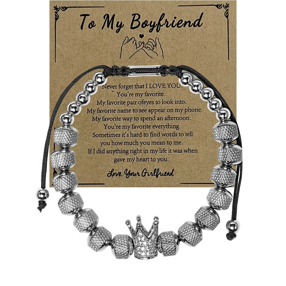 Blessings | VVS Diamond CZ 8MM Kings Crown Iced Blessings Gift Card Message Bracelet