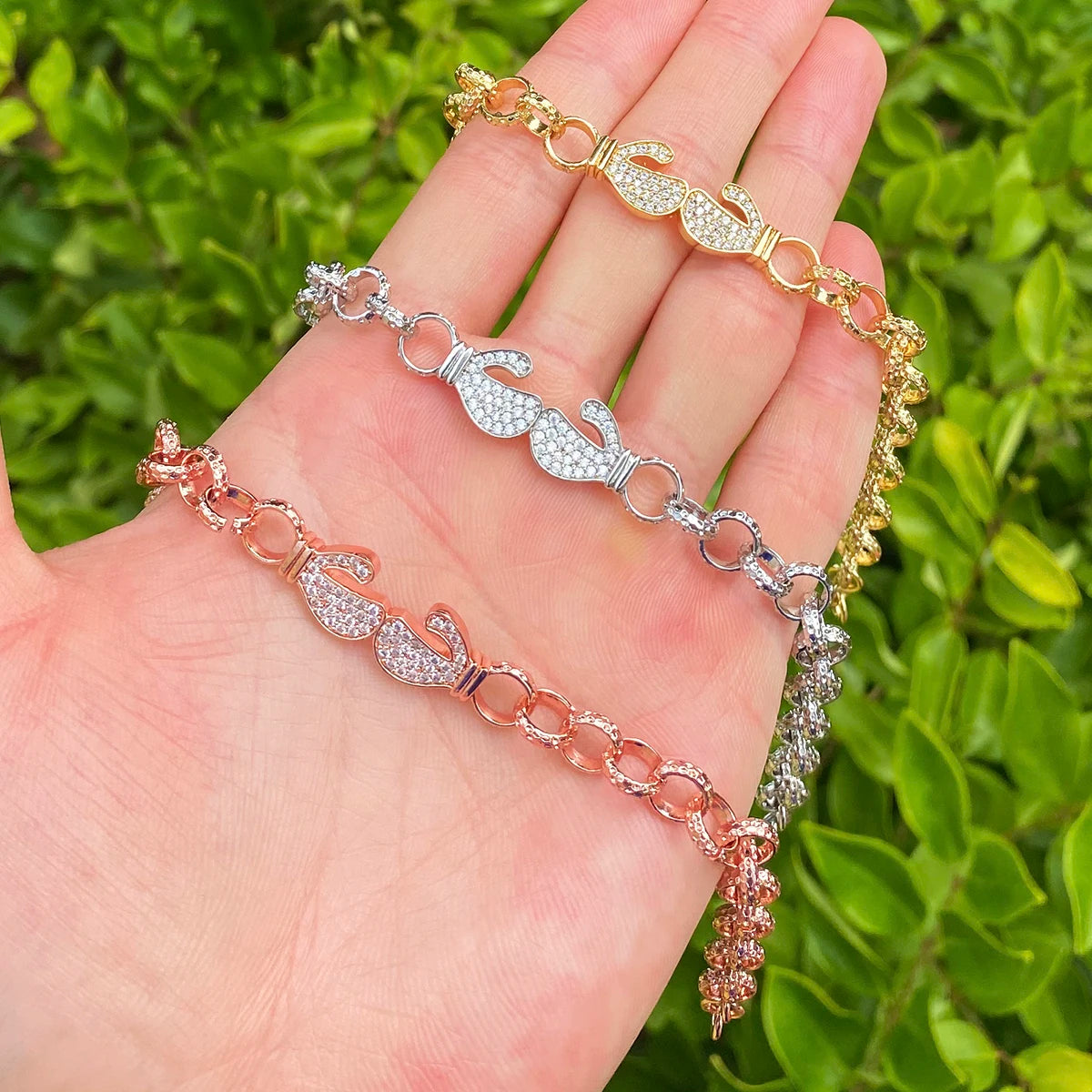 Get It On II | Iced Blinged Out Boxing Gloves Belcher Link Chain Bracelet