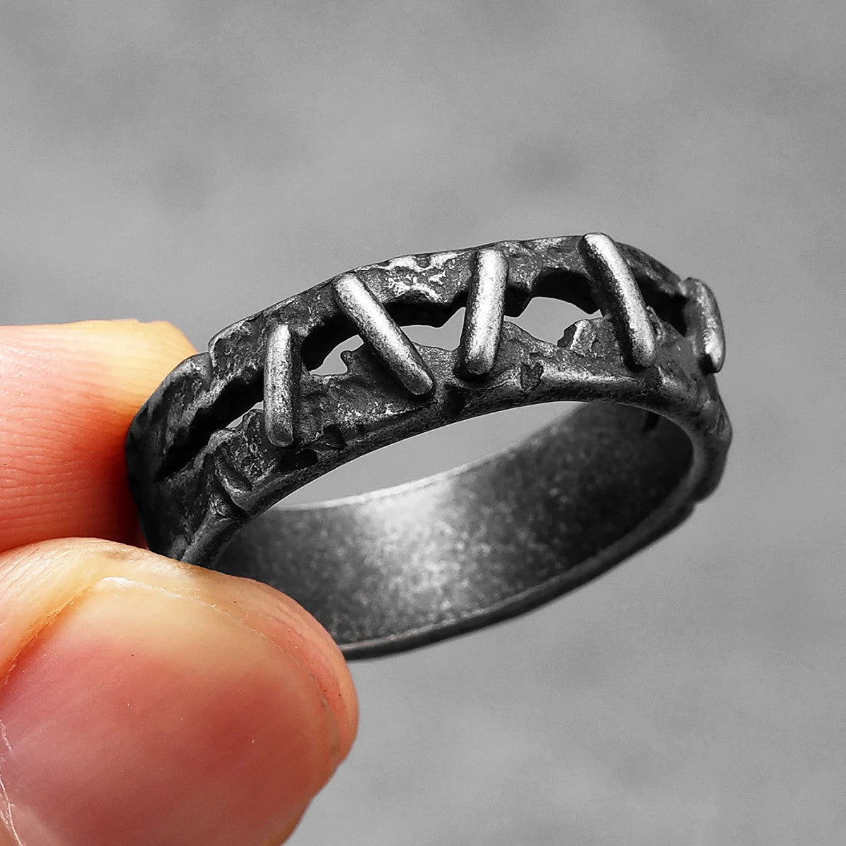 Snitches Get Stitches ll | Retro Stainless Steel Suture Men's Unique Personality Rings