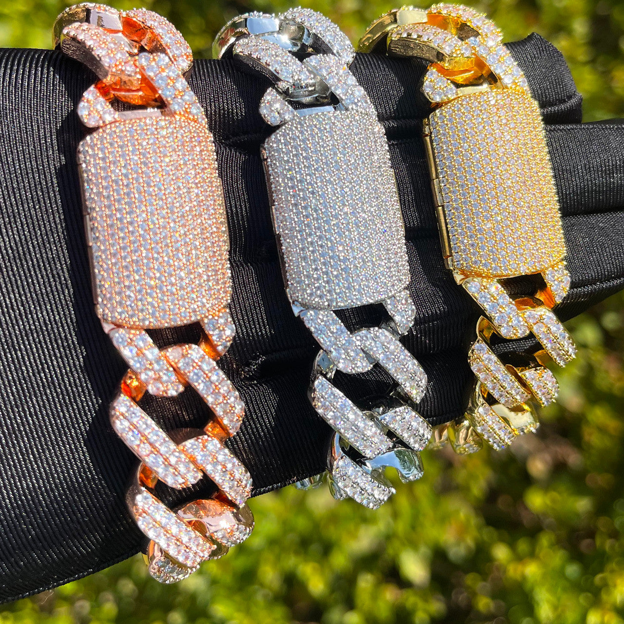 Cubaro | Cuban Link Figaro Mixed Prong Set Link VVS Diamond Hip Hop Bracelet