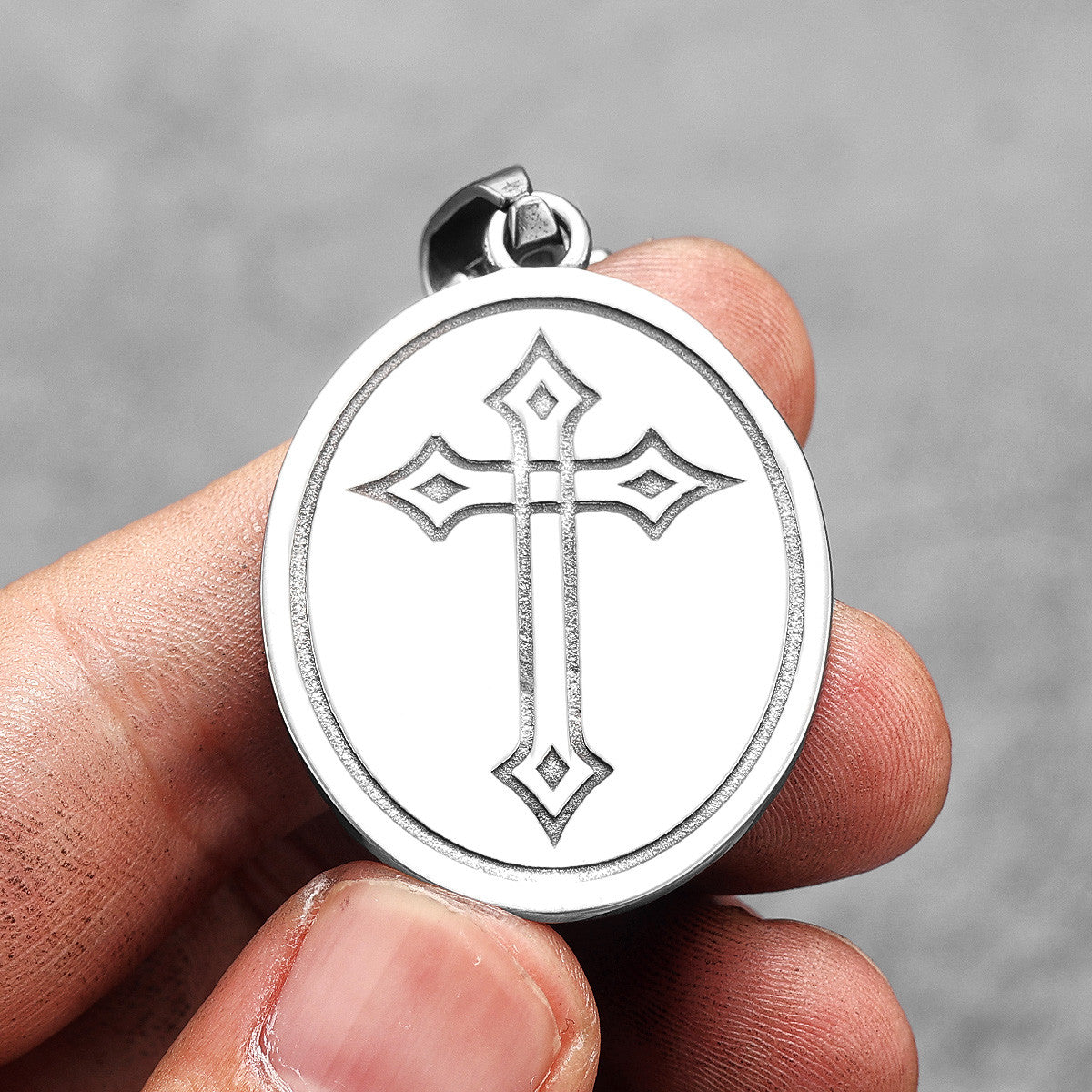 Sacred Heart of Jesus | Stainless Steel Fire Heart Spiritual Street Wear Cross Pendant