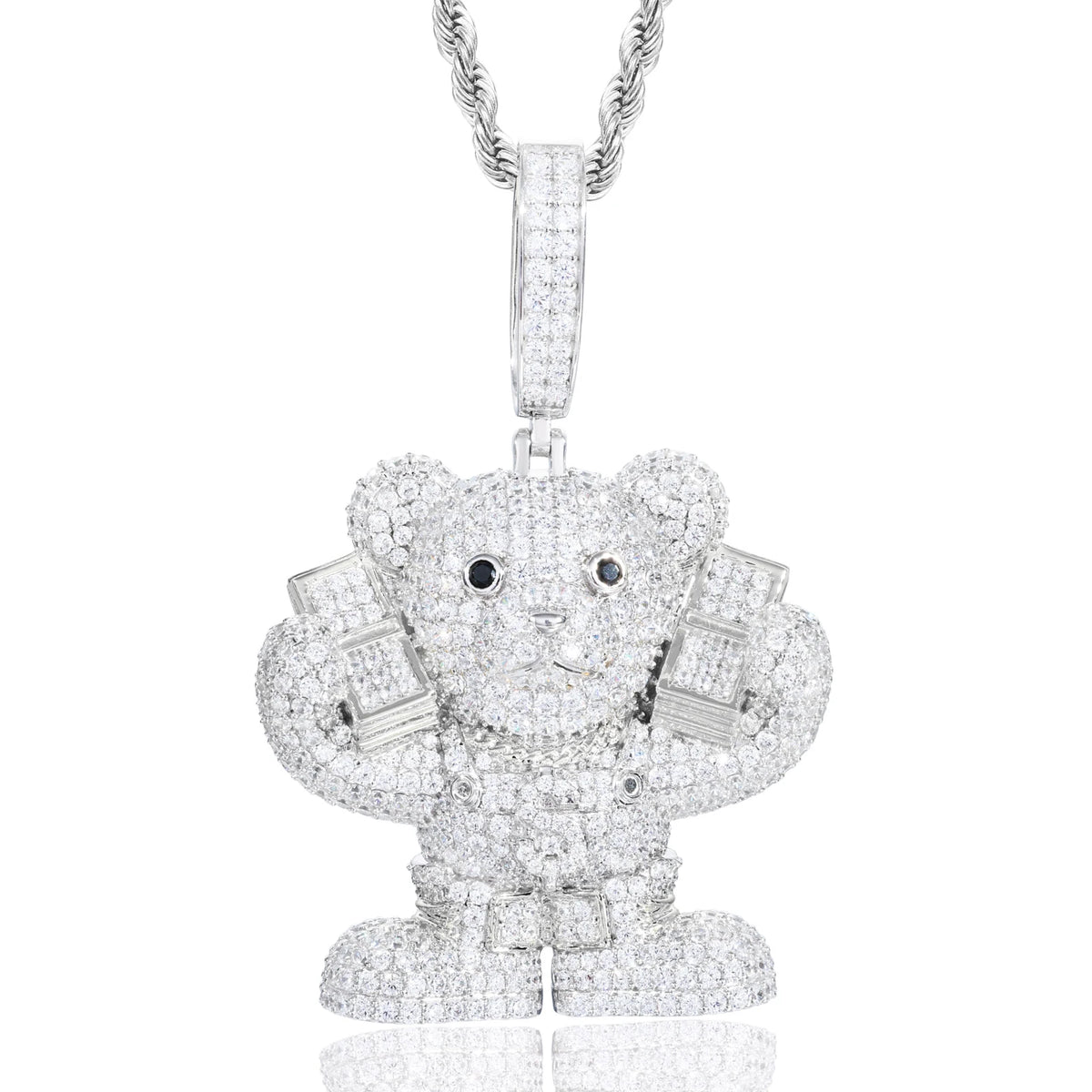 Racked Up | Boss Bear Solid 925 Sterling Silver Moissanite Diamond Hip Hop Pendant